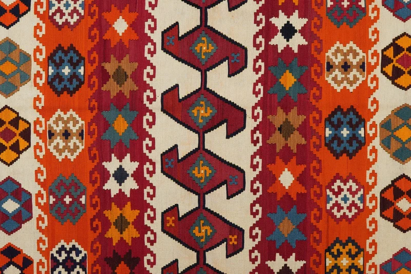 Kelim Gashgai Old · Handgewebt – Bunt, 280x180 cm