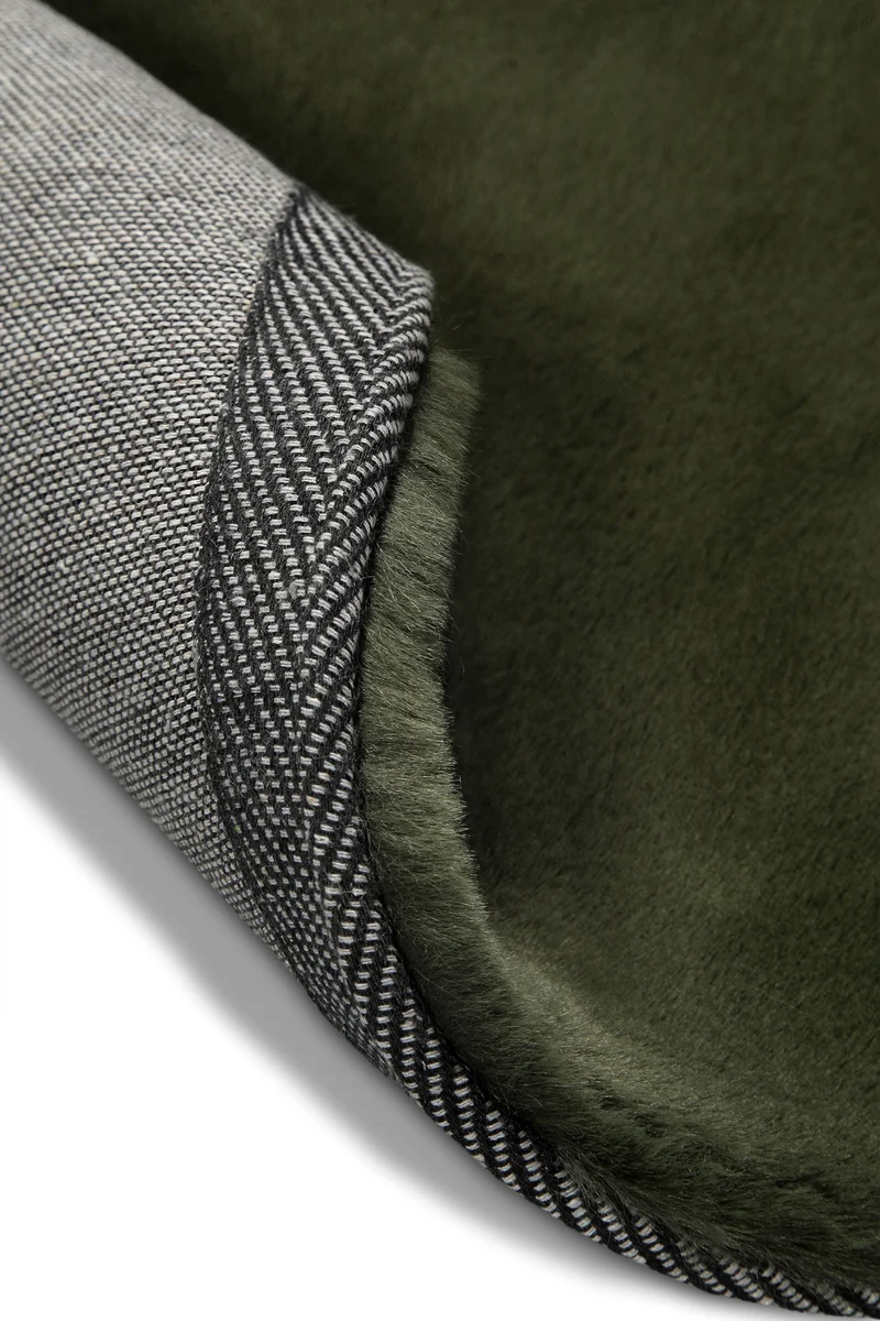 Kunstfell Teppich Rund Olive flauschig und weich "Anna" WECONhome Basics