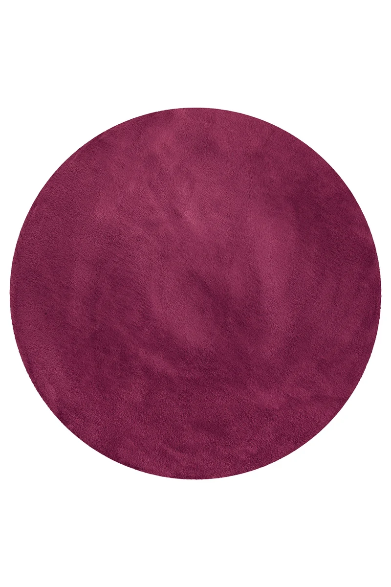 Kunstfell Teppich Rund Violett flauschig und weich "Anna" WECONhome Basics