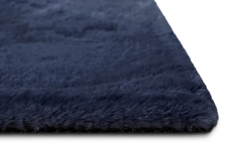 Kunstfell Teppich Dunkelblau flauschig und weich "Anna" WECONhome Basics