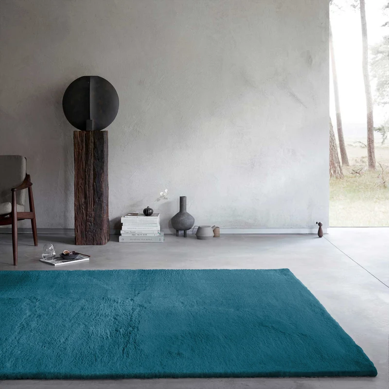 Kunstfell Teppich Petrol flauschig und weich "Anna" WECONhome Basics