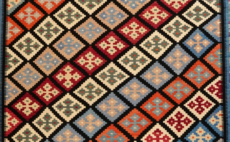 Kelim Gashgai · Handgewebt – Schwarz, 346x269 cm