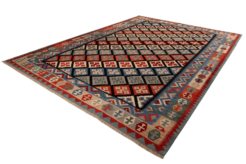 Kelim Gashgai · Handgewebt – Schwarz, 346x269 cm