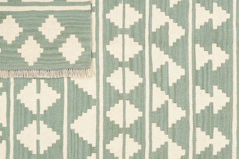 Kelim Gashgai · Handgewebt – Grün, 186x121 cm
