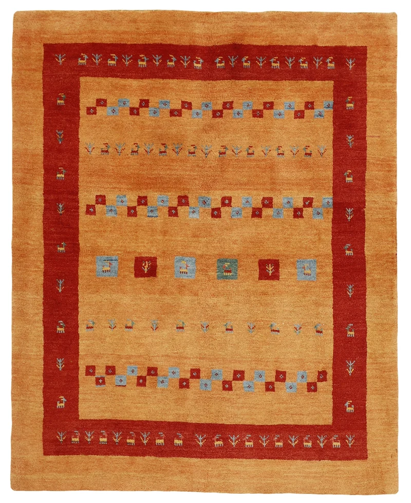 MY-RUG Teppich "Gabeh" Geometrische Streifen und Blöcke, Handgeknüpft