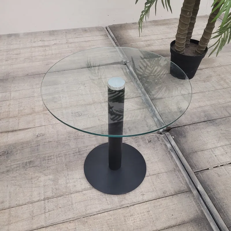 Beistelltisch Rund Glas Tisch Schwarz 50cm Modern Gebraucht