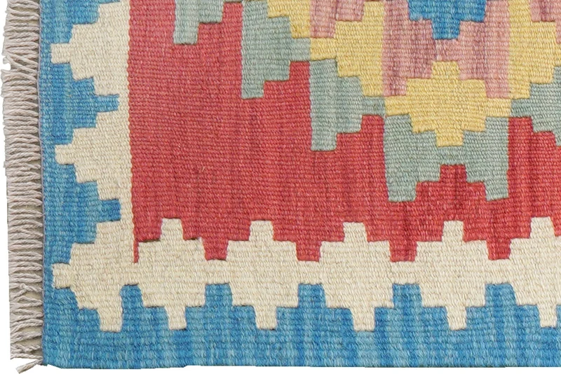 Kelim Gashgai · Handgewebt – Rot, 194x57 cm