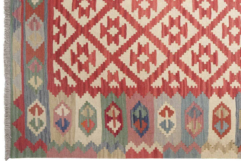Kelim Gashgai · Handgewebt – Rot, 256x177 cm