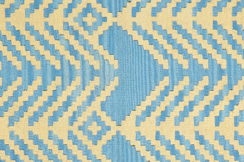 Kelim Gashgai · Handgewebt – Blau, 206x63 cm
