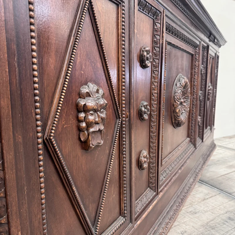 Antikes Buffet Eiche Massiv Historisch Reich verziert Sideboard Gebraucht