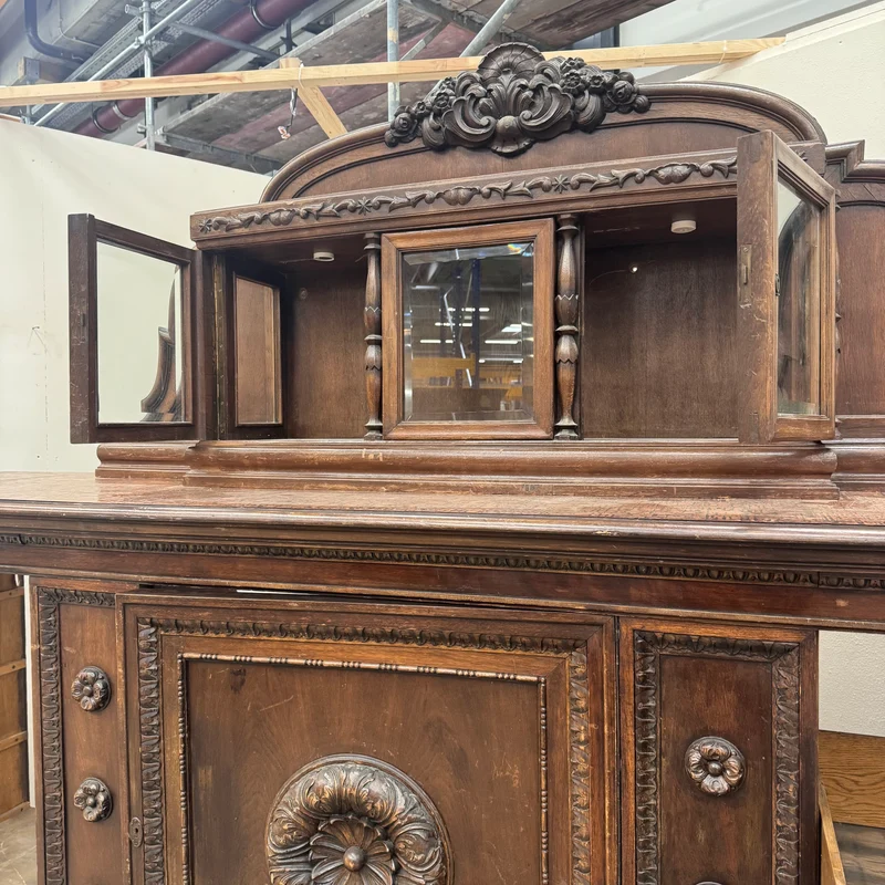 Antikes Buffet Eiche Massiv Historisch Reich verziert Sideboard Gebraucht
