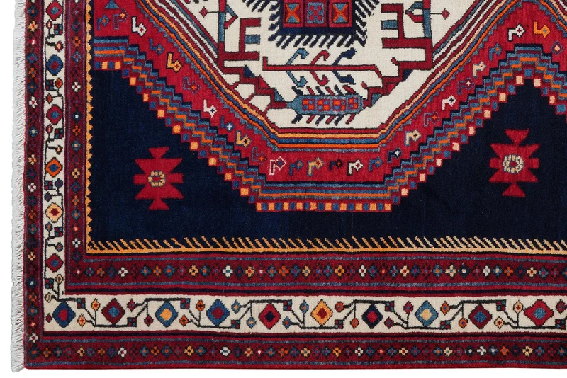 Afshar · Handgeknüpft – Blau, 229x162 cm
