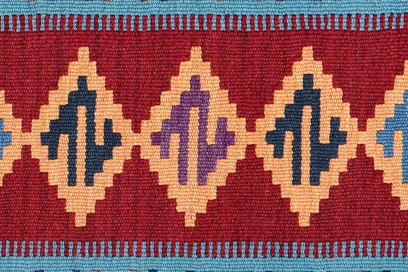 Kelim Gashgai · Handgewebt – Rot, 123x84 cm