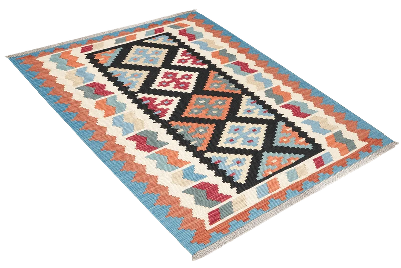 Kelim Gashgai · Handgewebt – Schwarz, 147x108 cm