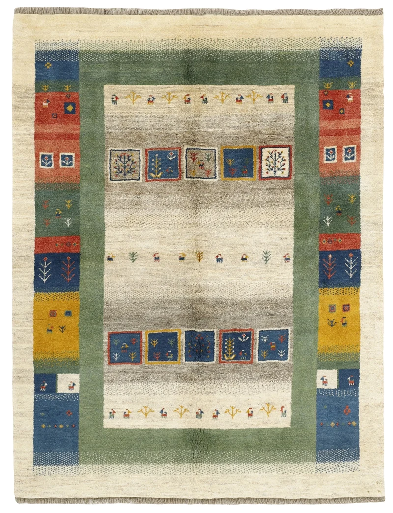 MY-RUG Teppich "Gabeh" Geometrische Streifen und Blöcke, Handgeknüpft