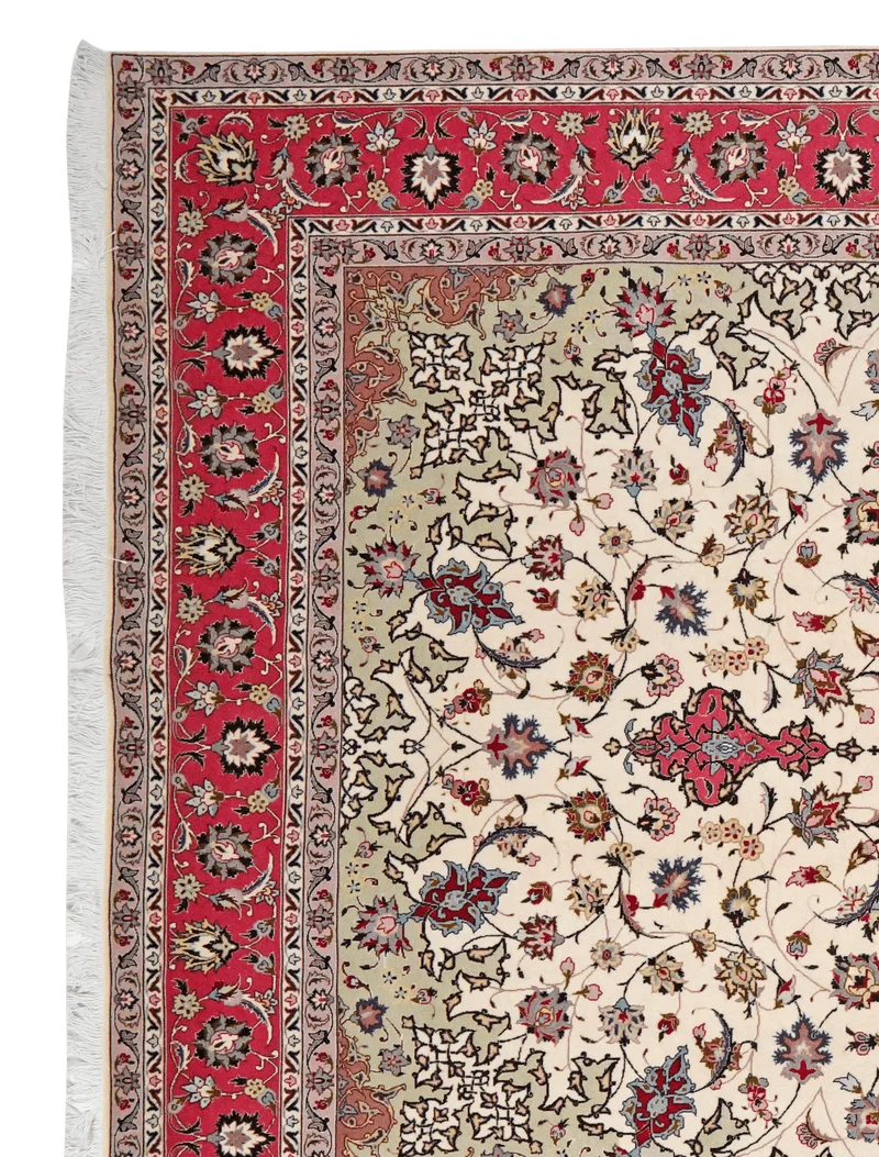 Tabriz 50 Raj · Handgeknüpft – Beige, 307x200 cm