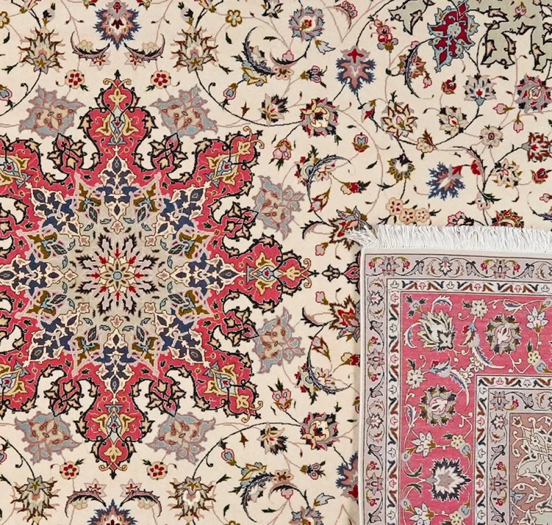 Tabriz 50 Raj · Handgeknüpft – Beige, 307x200 cm