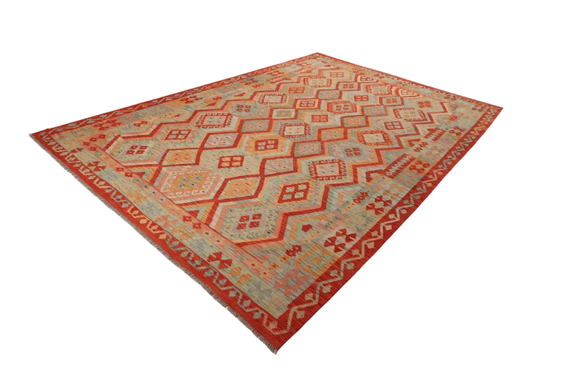 Kelim · Handgewebt – Orange, 299x206 cm