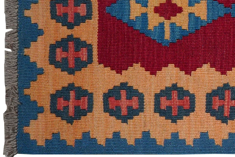 Kelim Gashgai · Handgewebt – Rot, 91x63 cm