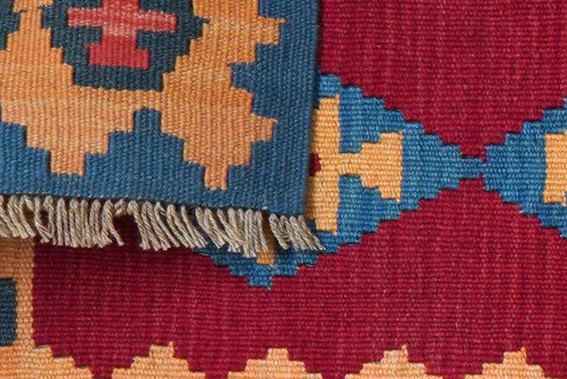 Kelim Gashgai · Handgewebt – Rot, 91x63 cm