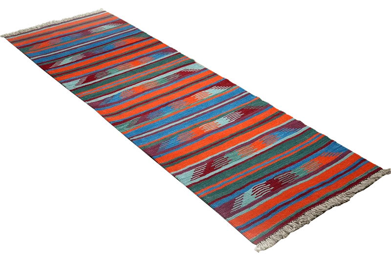 Kelim Gashgai · Handgewebt – Bunt, 195x61 cm