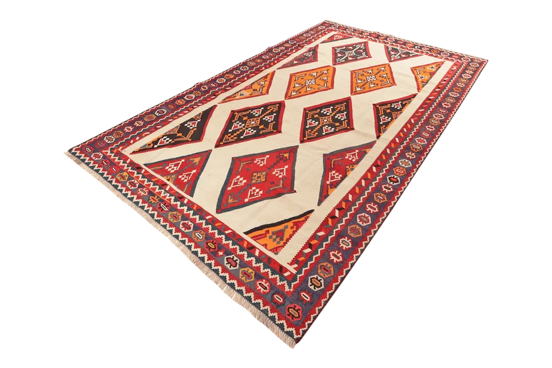 Kelim Gashgai Old · Handgewebt – Beige, 280x170 cm