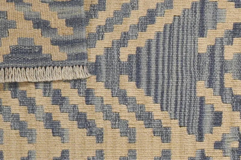 Kelim Gashgai · Handgewebt – Grau, 209x61 cm