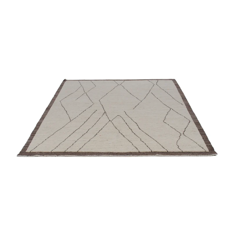 Berber Teppich 161x200cm - Wollteppich - grau