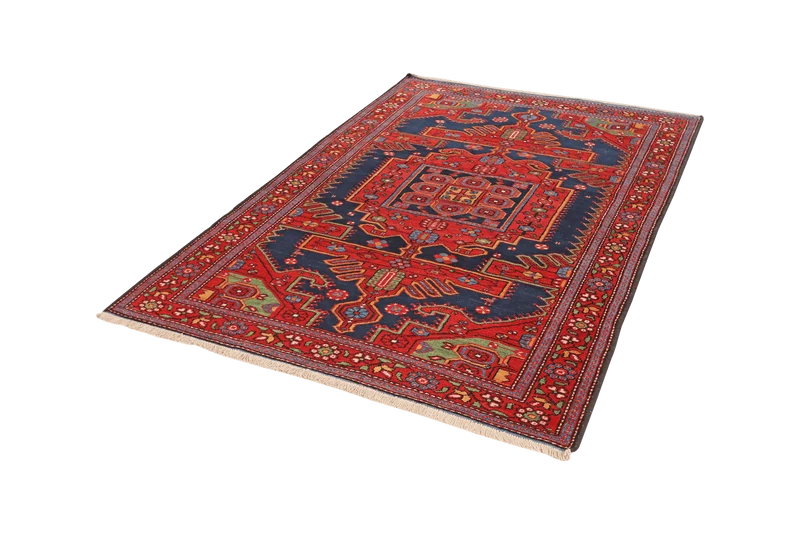 Mahabad · Handgeknüpft – Blau, 195x130 cm