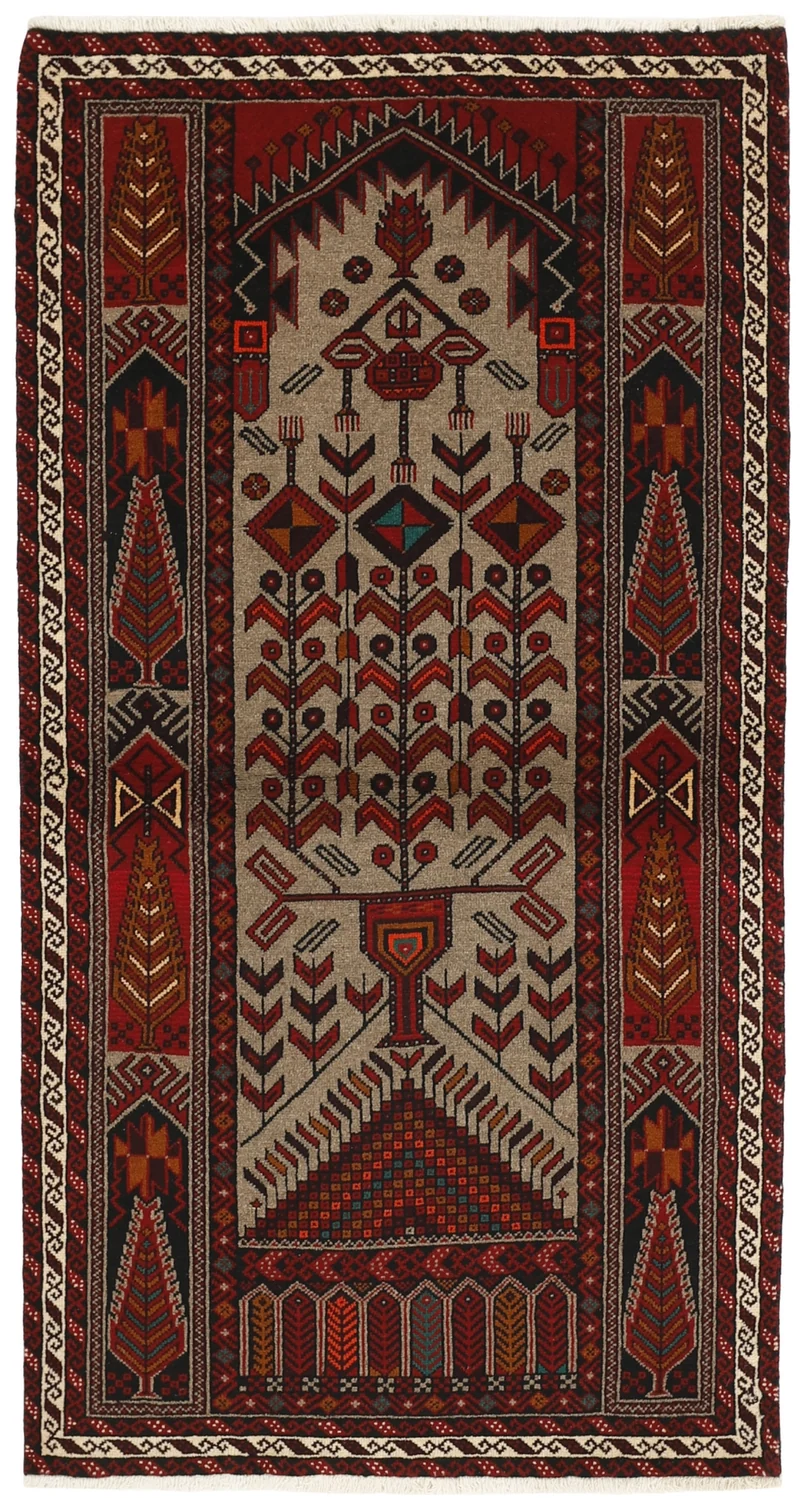 MY-RUG Teppich "Belutsch" Gebetsteppich-Design, Handgeknüpft