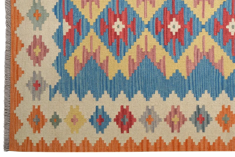 Kelim Gashgai · Handgewebt – Blau, 246x171 cm