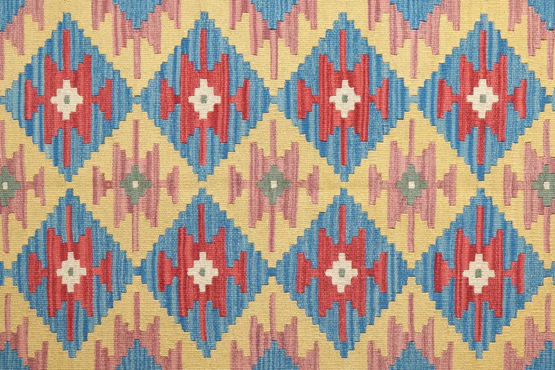 Kelim Gashgai · Handgewebt – Blau, 246x171 cm