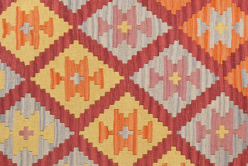 Kelim Gashgai · Handgewebt – Rot, 197x129 cm