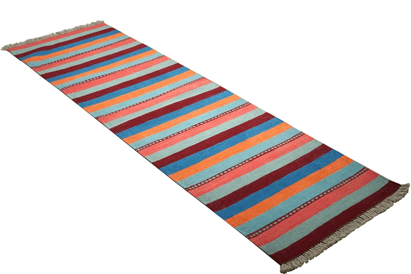 Kelim Gashgai · Handgewebt – Bunt, 202x61 cm