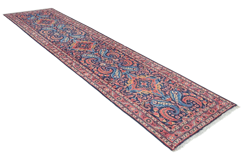 Mehreban · Handgeknüpft – Blau, 300x83 cm