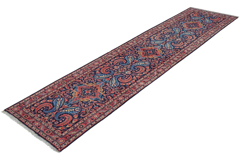 Mehreban · Handgeknüpft – Blau, 300x83 cm