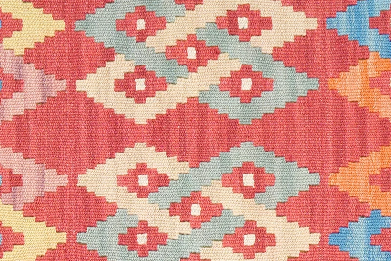 Kelim Gashgai · Handgewebt – Rot, 186x62 cm
