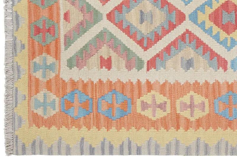 Kelim Gashgai · Handgewebt – Beige, 182x126 cm