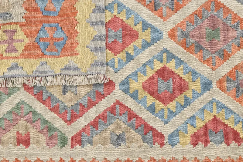 Kelim Gashgai · Handgewebt – Beige, 182x126 cm