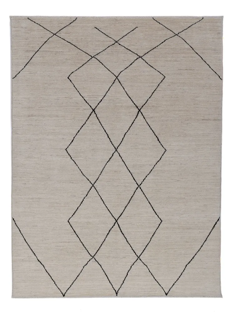 Berber Teppich 150x204cm - Wollteppich - hellgrau