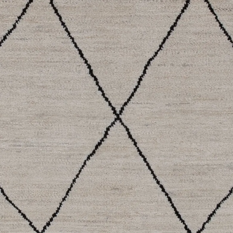 Berber Teppich 150x204cm - Wollteppich - hellgrau