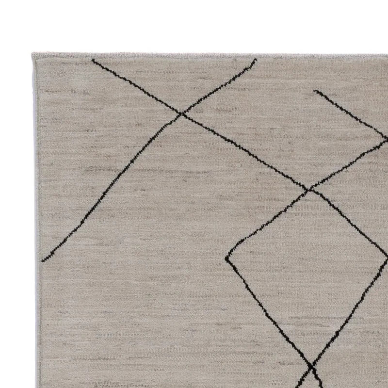 Berber Teppich 150x204cm - Wollteppich - hellgrau