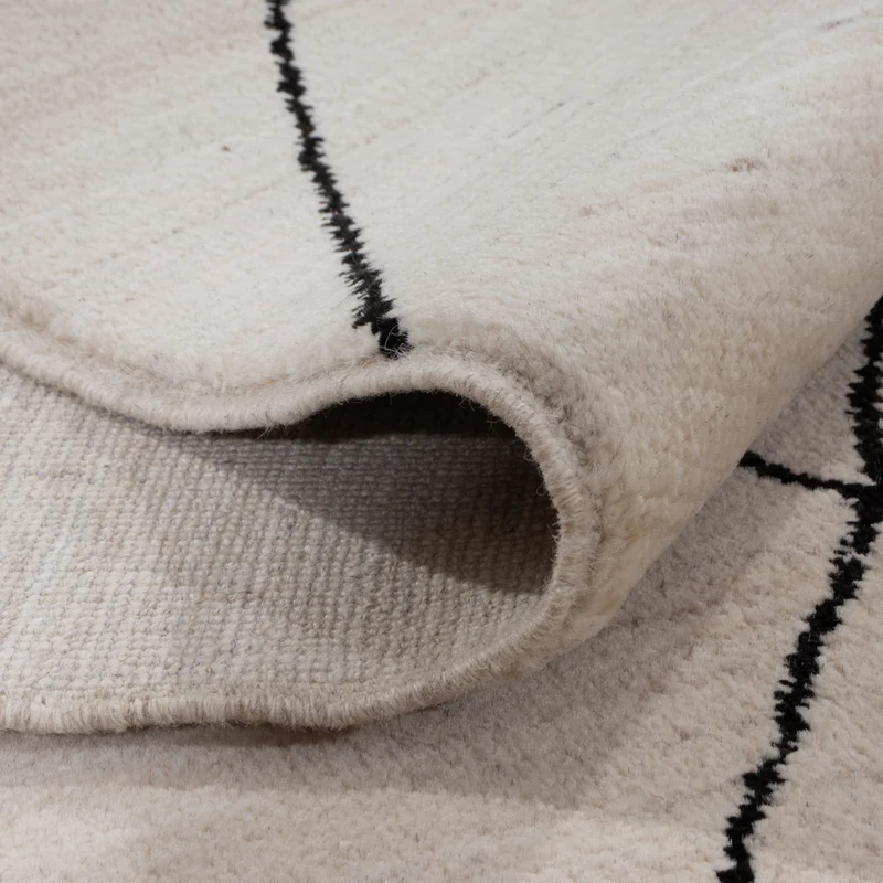 Berber Teppich 150x204cm - Wollteppich - hellgrau