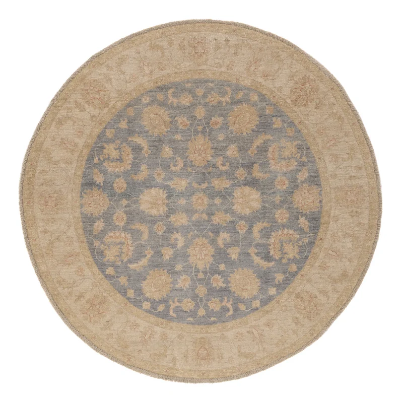 Ziegler Teppich 150x150cm - Orientteppich - blau