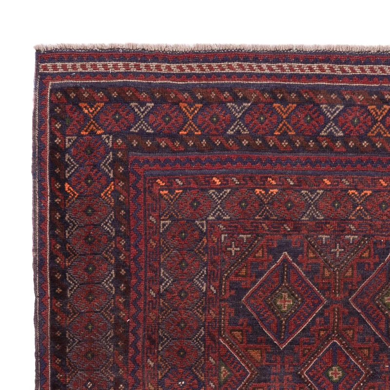 Kelim Afghan Teppich 159x195cm - dunkelrot