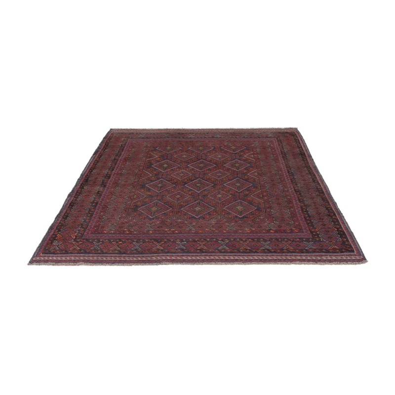Kelim Afghan Teppich 159x195cm - dunkelrot