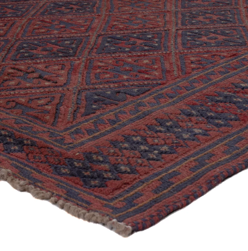 Kelim Afghan Teppich 159x194cm - dunkelrot
