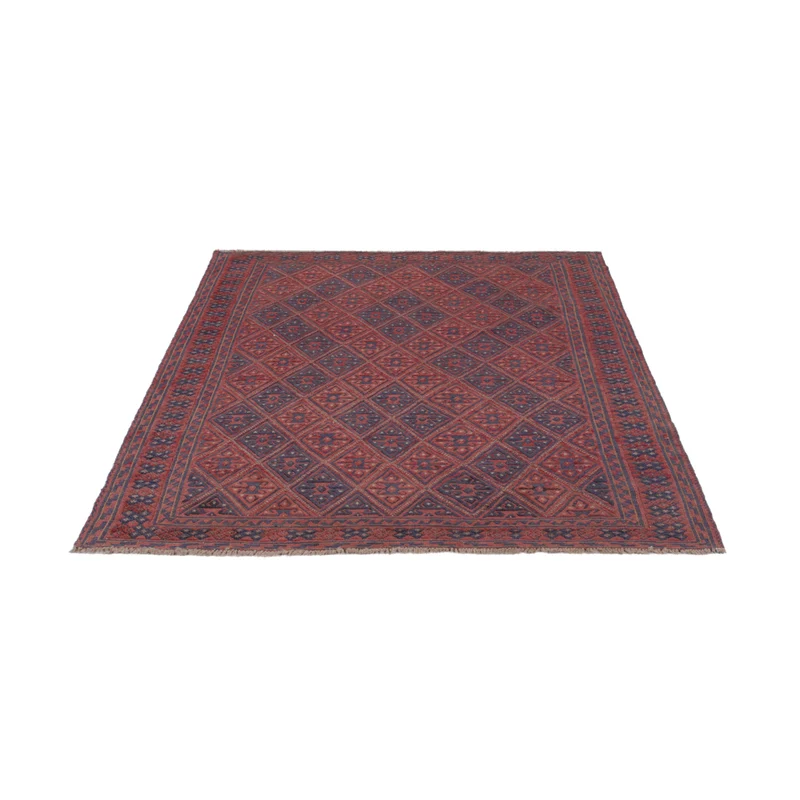 Kelim Afghan Teppich 159x194cm - dunkelrot