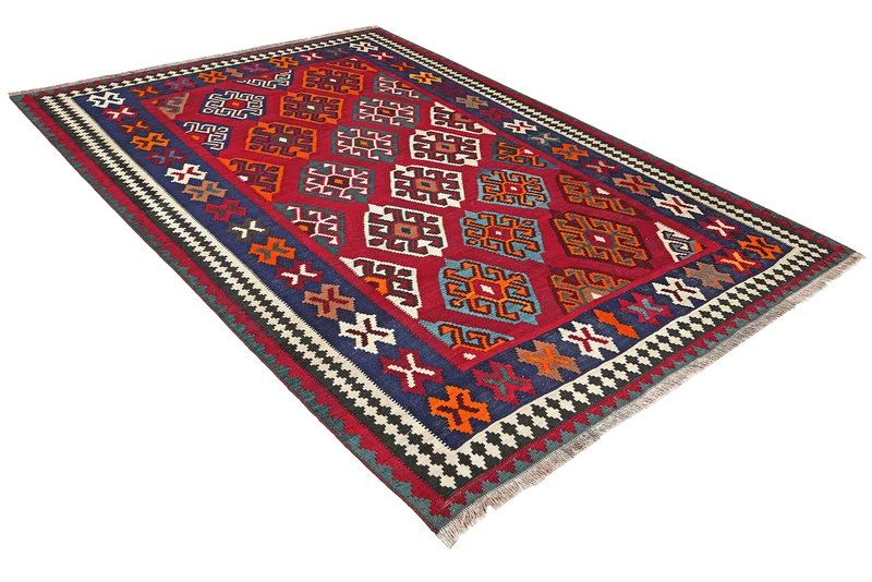Kelim Gashgai Old · Handgewebt – Rot, 172x158 cm