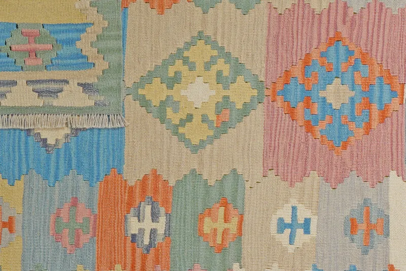 Kelim Gashgai · Handgewebt – Bunt, 299x100 cm